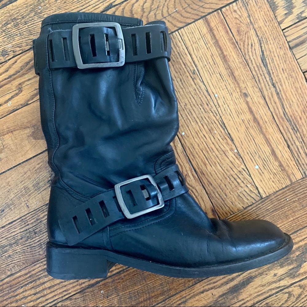 Women’s black leather boots